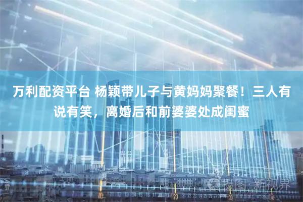 万利配资平台 杨颖带儿子与黄妈妈聚餐！三人有说有笑，离婚后和前婆婆处成闺蜜